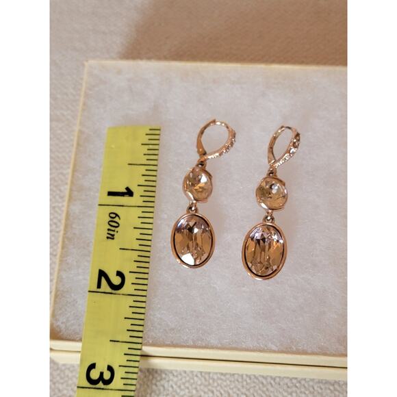 Givenchy Vintage Rose Gold Crystal Drop Earrings - Picture 6 of 6